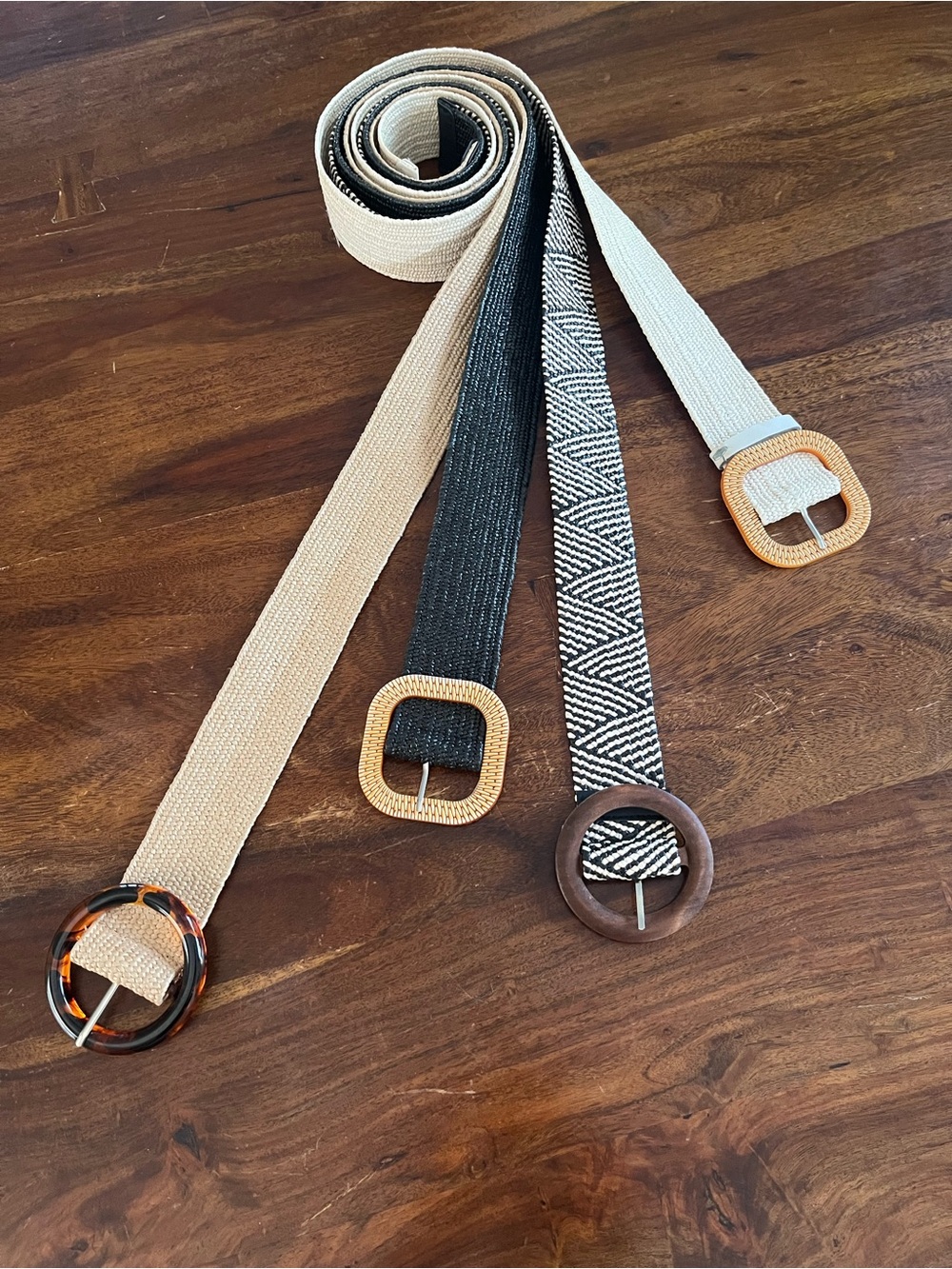 Boutique Capsule Collection of 4 Plus Size Woven Stretch Belts | Neutral Tones